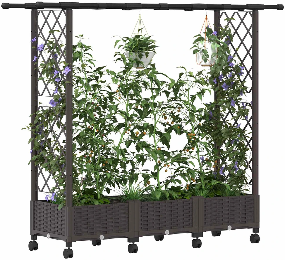 Pakeltas lovas su trelėmis ir stogu Ruda 164 x 40 x 127 cm PP