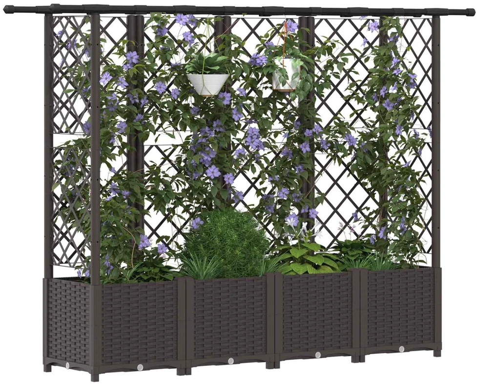 Pakeltas lovas su trelėmis ir stogu Ruda 202 x 40 x 136 cm PP