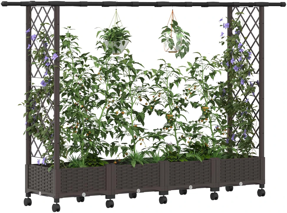 Pakeltas lovas su trelėmis ir stogu Ruda 203 x 40 x 127 cm PP