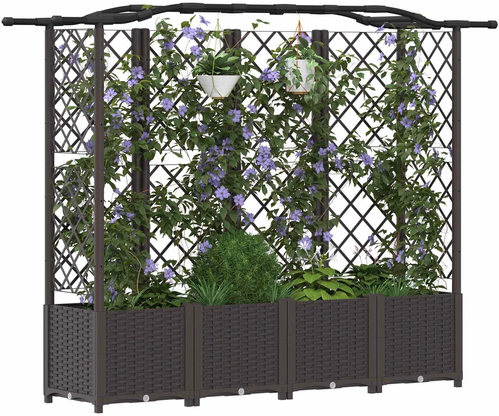 Pakeltas lovas su trelėmis ir stogu Ruda 204 x 40 x 138 cm PP