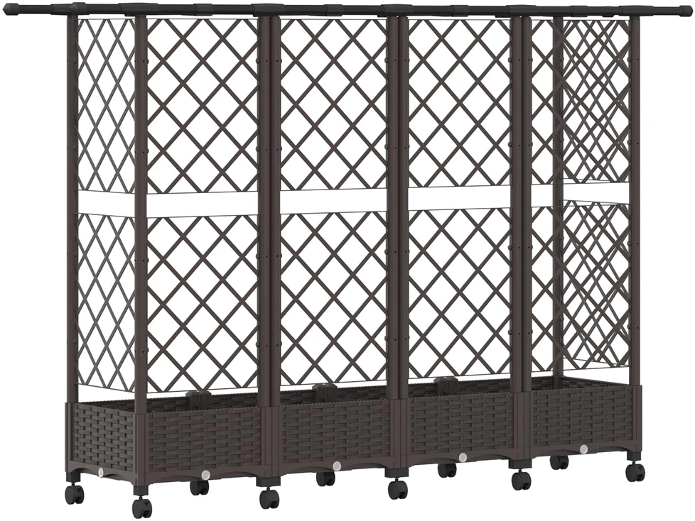 Pakeltas lovas su trelėmis ir stogu Ruda 202,5 x 40 x 127 cm PP