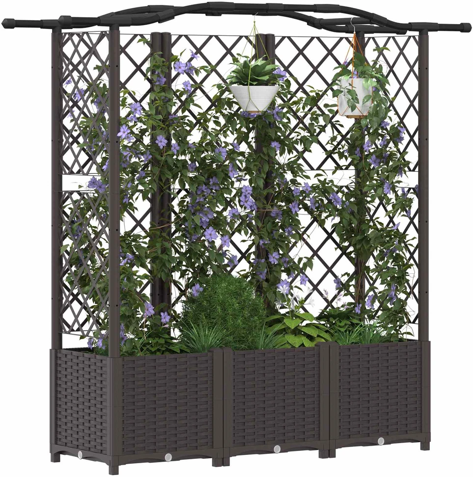 Pakeltas lovas su trelėmis ir stogu Ruda 163 x 40 x 138 cm PP