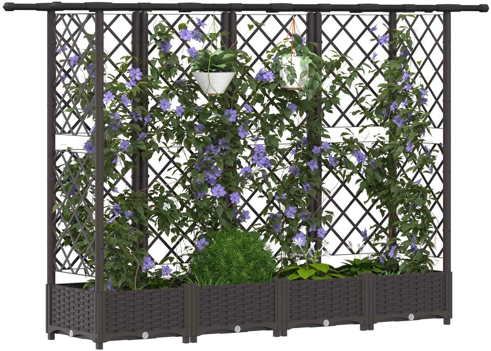 Pakeltas lovas su trelėmis ir stogu Ruda 202,5 x 40 x 121 cm PP