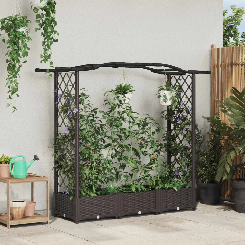 Pakeltas lovas su trelėmis ir stogu Ruda 169 x 40 x 123 cm PP