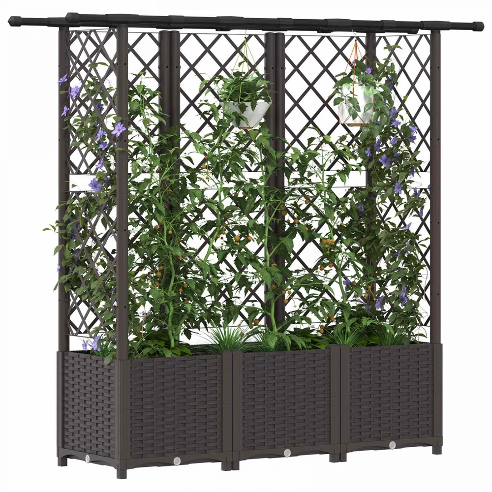 Pakeltas lovas su trelėmis ir stogu Ruda 162,5 x 40 x 136 cm PP