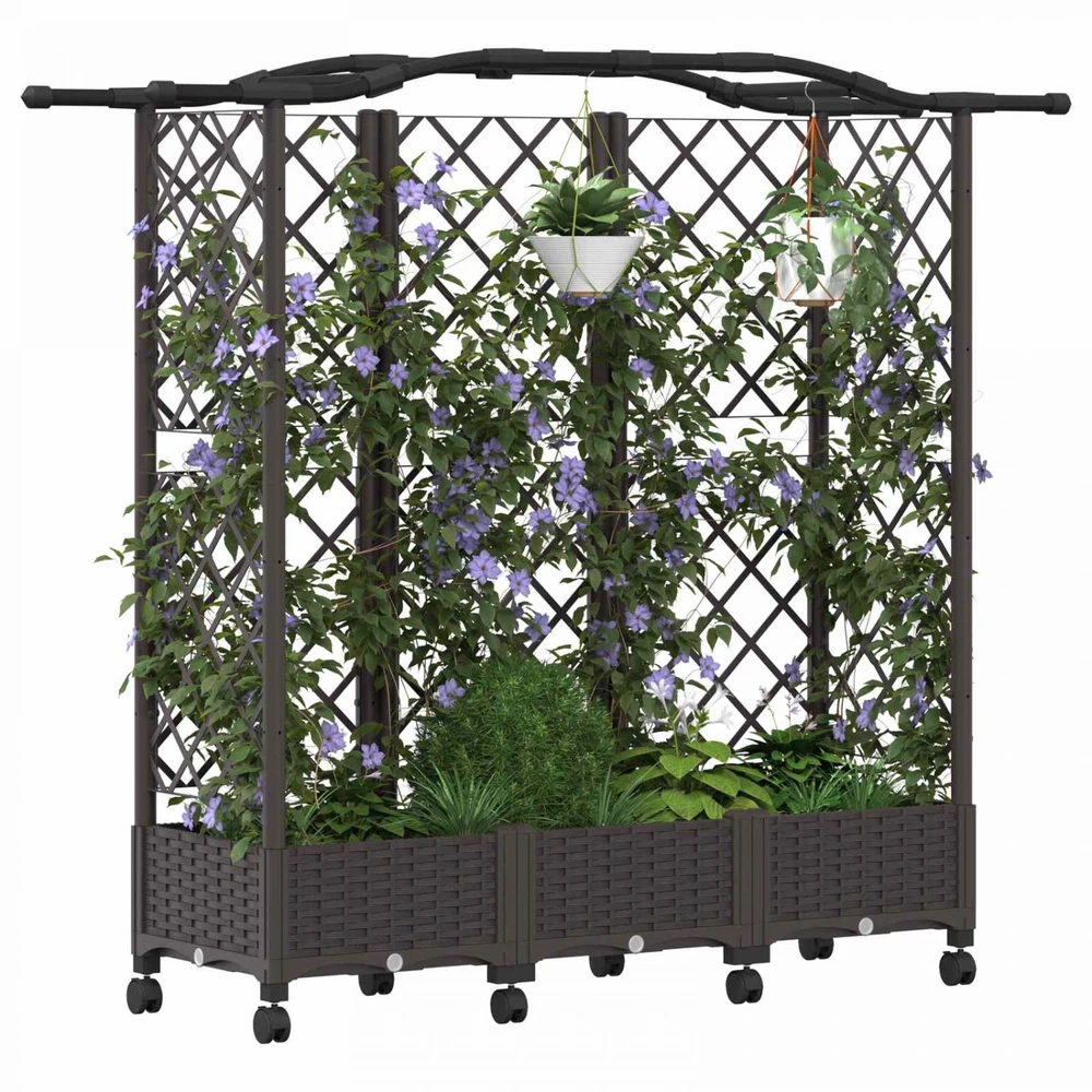 Pakeltas lovas su trelėmis ir stogu Ruda 163 x 40 x 129 cm PP