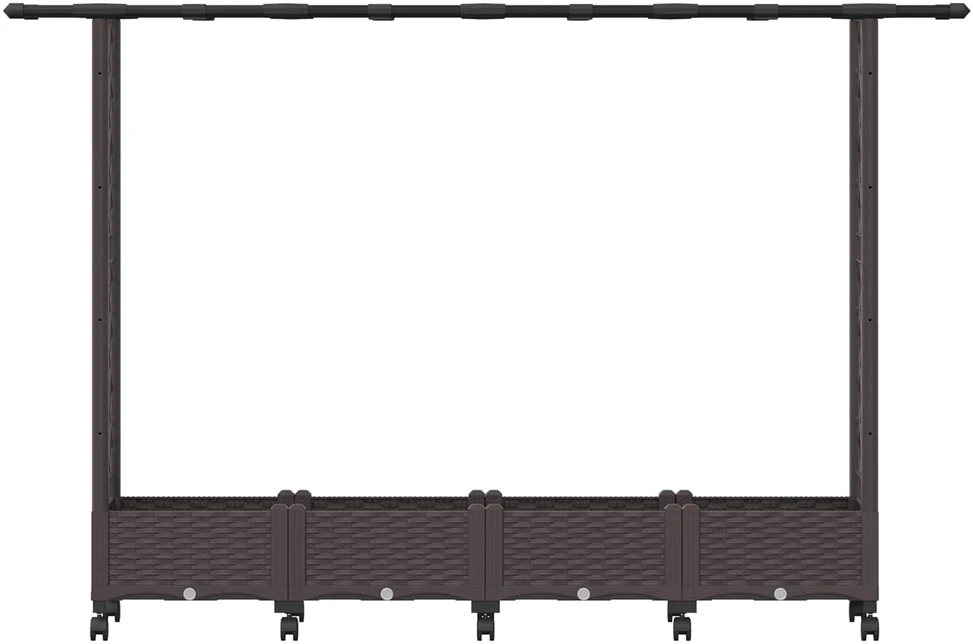 Pakeltas lovas su trelėmis ir stogu Ruda 203 x 40 x 127 cm PP