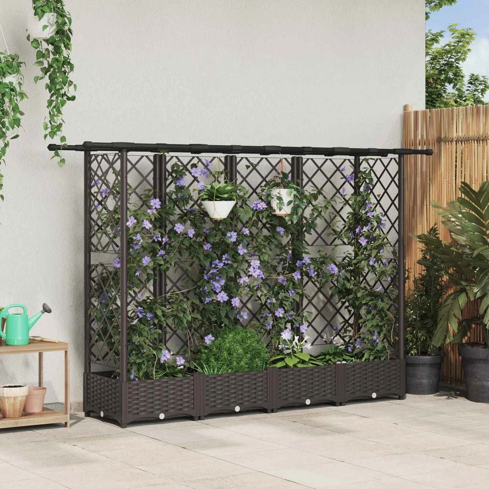 Pakeltas lovas su trelėmis ir stogu Ruda 202,5 x 40 x 121 cm PP
