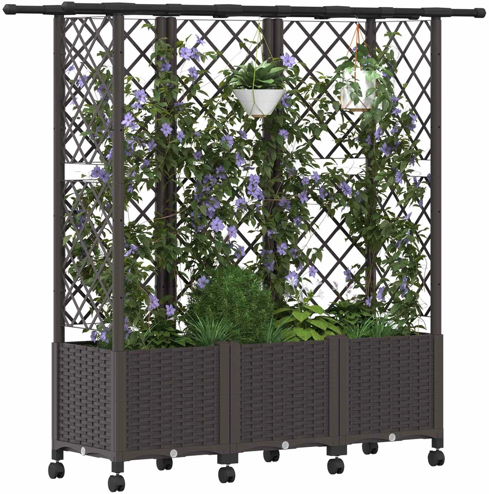 Pakeltas lovas su trelėmis ir stogu Ruda 163,5 x 40 x 142 cm PP