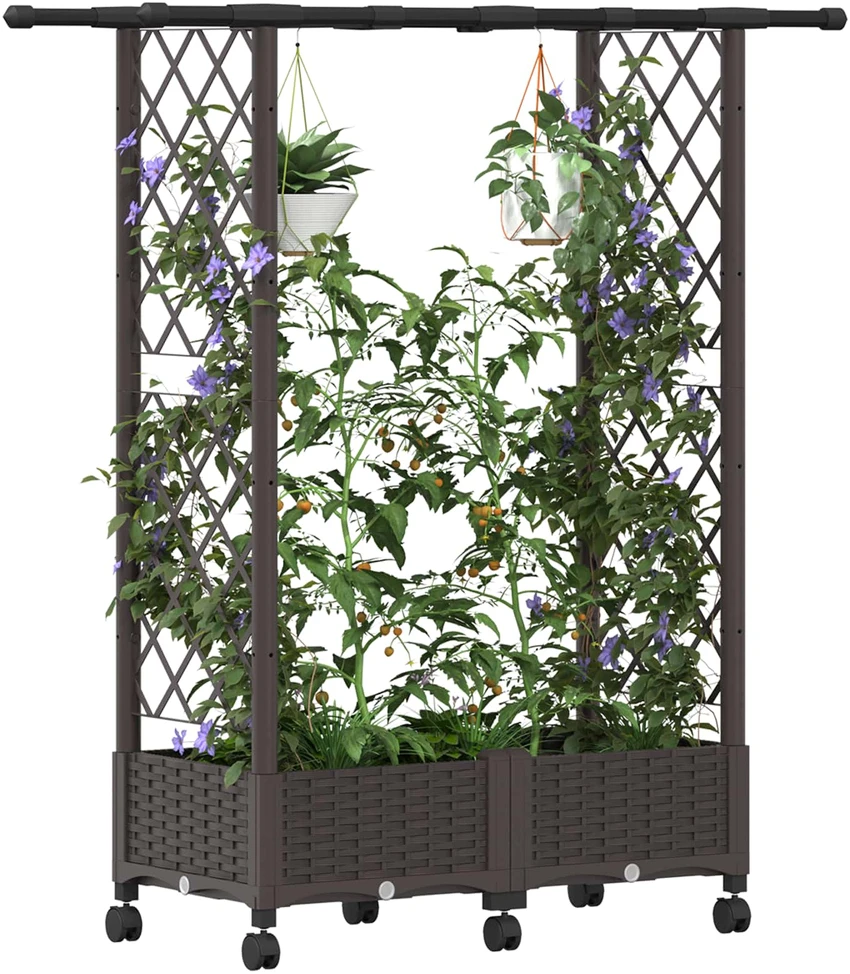 Pakeltas lovas su trelėmis ir stogu Ruda 122,5 x 40 x 127 cm PP