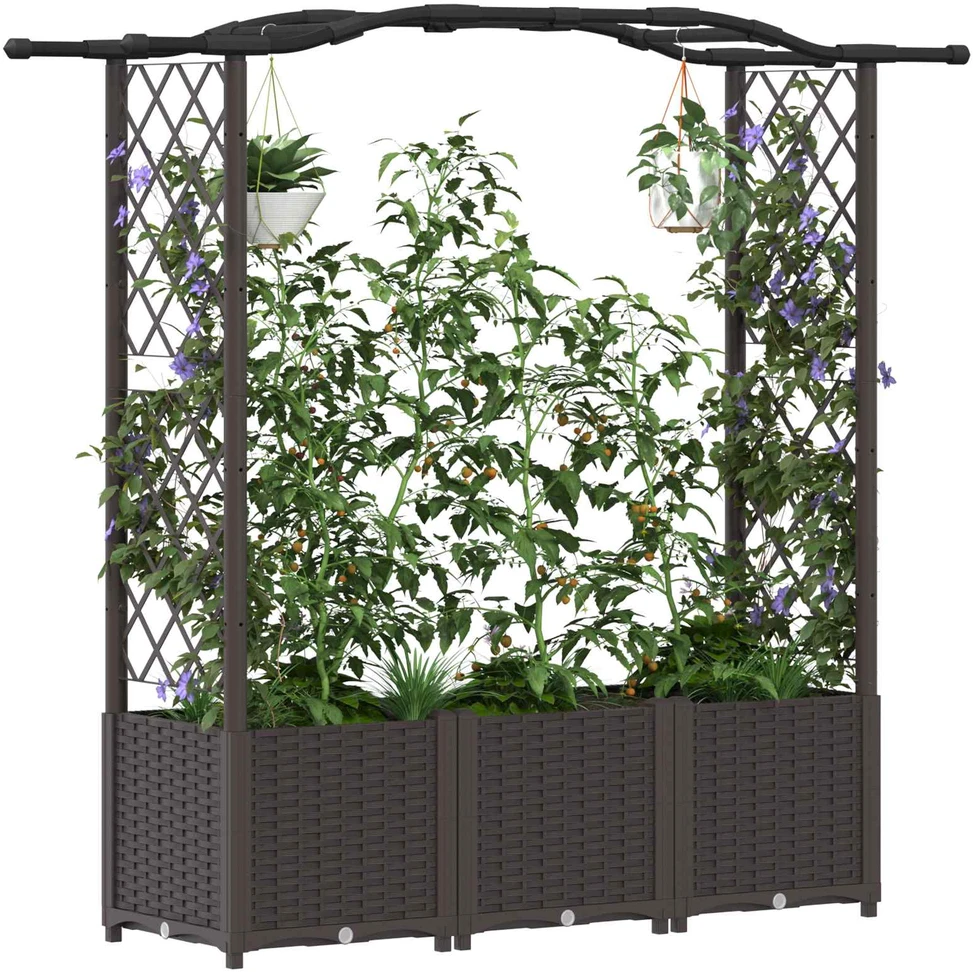 Pakeltas lovas su trelėmis ir stogu Ruda 164 x 40 x 138 cm PP