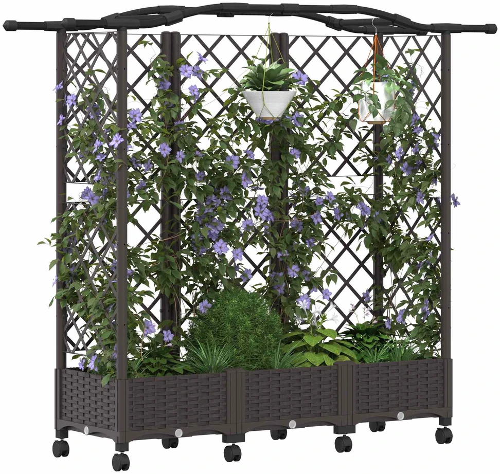 Pakeltas lovas su trelėmis ir stogu Ruda 163 x 40 x 129 cm PP
