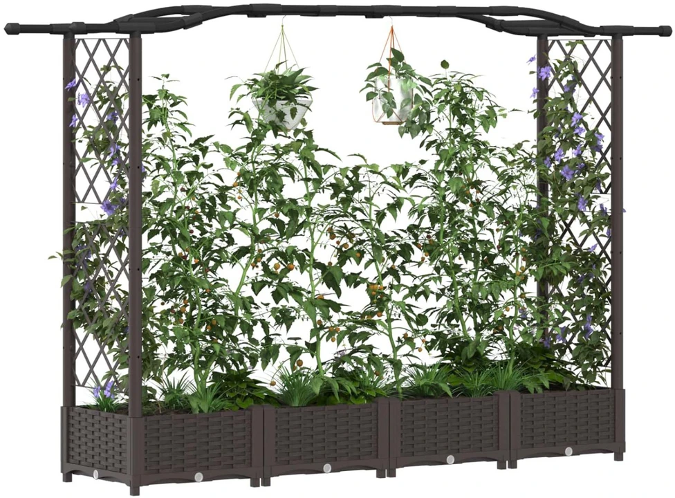 Pakeltas lovas su trelėmis ir stogu Ruda 207 x 40 x 123 cm PP