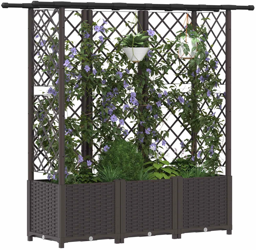 Pakeltas lovas su trelėmis ir stogu Ruda 163,5 x 40 x 136 cm PP