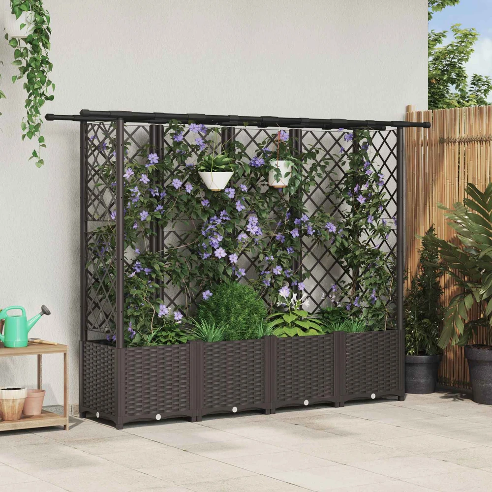 Pakeltas lovas su trelėmis ir stogu Ruda 202 x 40 x 136 cm PP