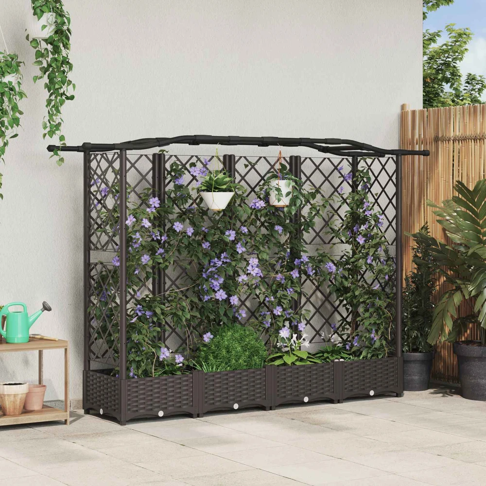 Pakeltas lovas su trelėmis ir stogu Ruda 203,5 x 40 x 123 cm PP