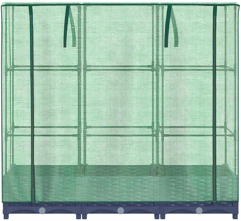 Pakelta lysvė su šiltnamio dangčiu, 120x40x123cm
