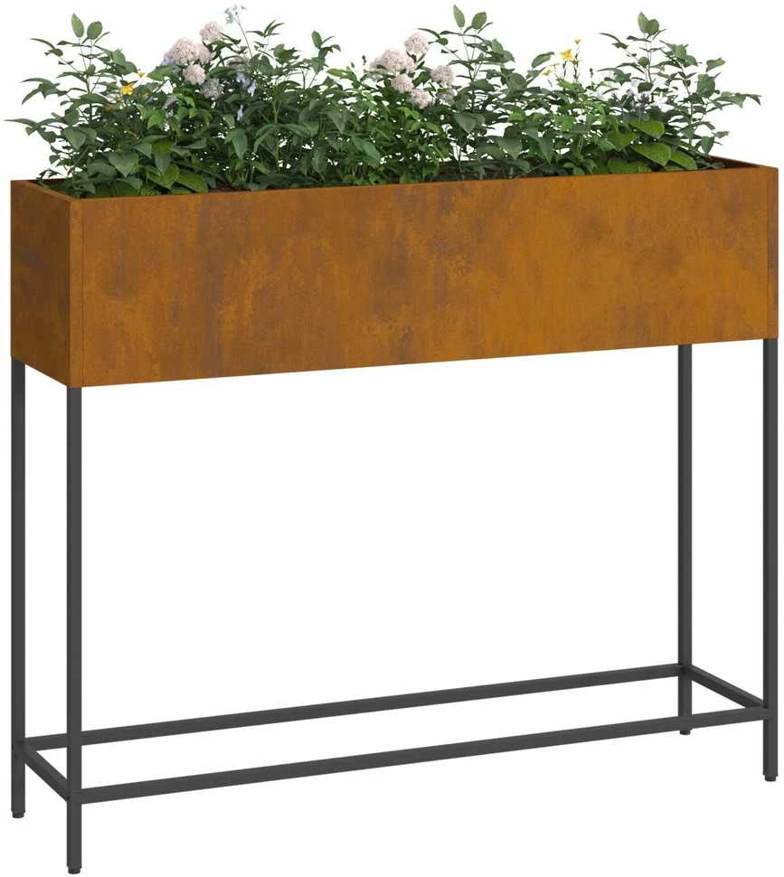 Pakeltas Sodo Vazonas Rūdijanti 100 x 26 x 82 cm