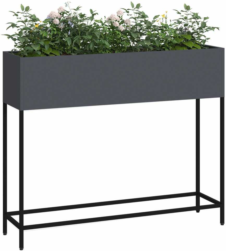 Pakeltas Sodo Vazonas Antracitas 100 x 26 x 82 cm Plienas