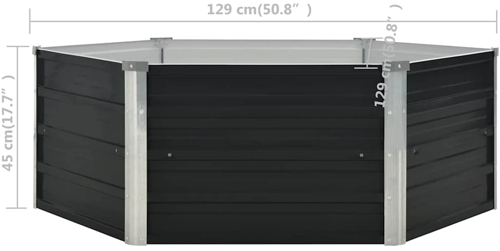 Pakeltas sodo lovelis, antr. sp., 129x129x45cm, galvan. plienas