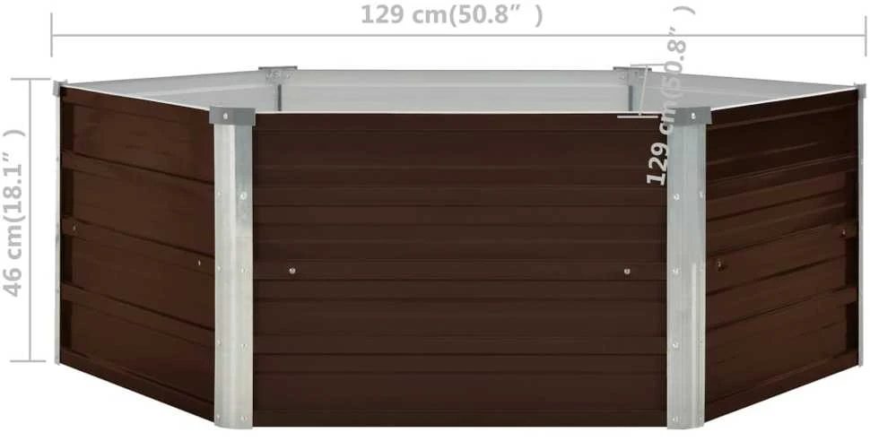 Pakeltas sodo lovelis, rudas, 129x129x46cm, galvan. plienas