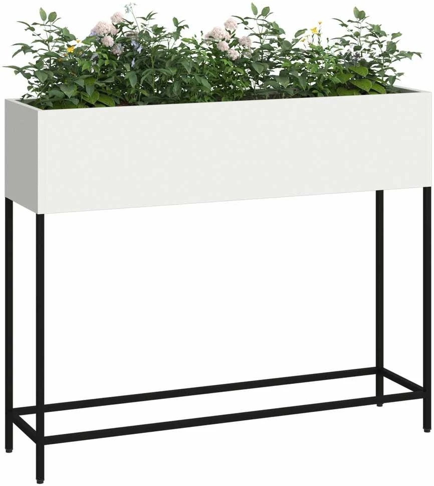 Pakeltas Sodo Vazonas Balta 100 x 26 x 82 cm Plienas