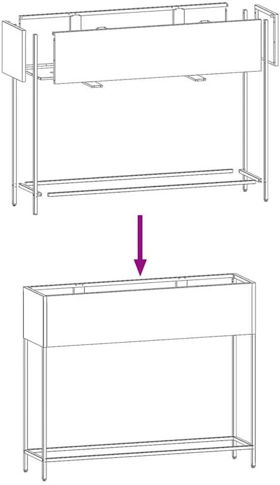 Pakeltas Sodo Vazonas Juoda 100 x 26 x 82 cm Plienas