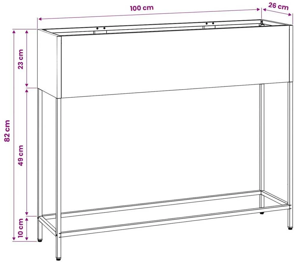 Pakeltas Sodo Vazonas Juoda 100 x 26 x 82 cm Plienas