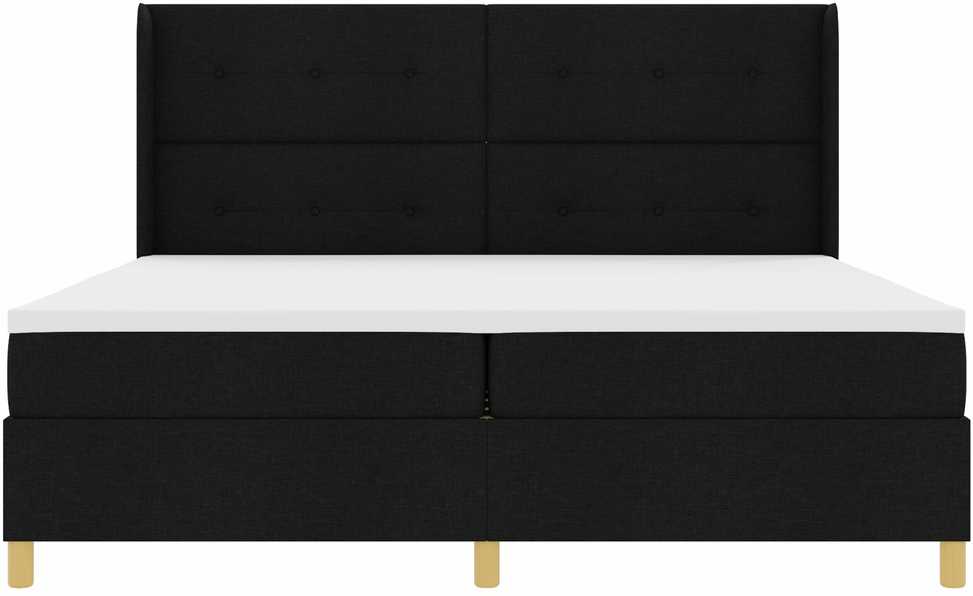 Kiemas lova su galvūgalio Juoda 200 x 200 cm audinys