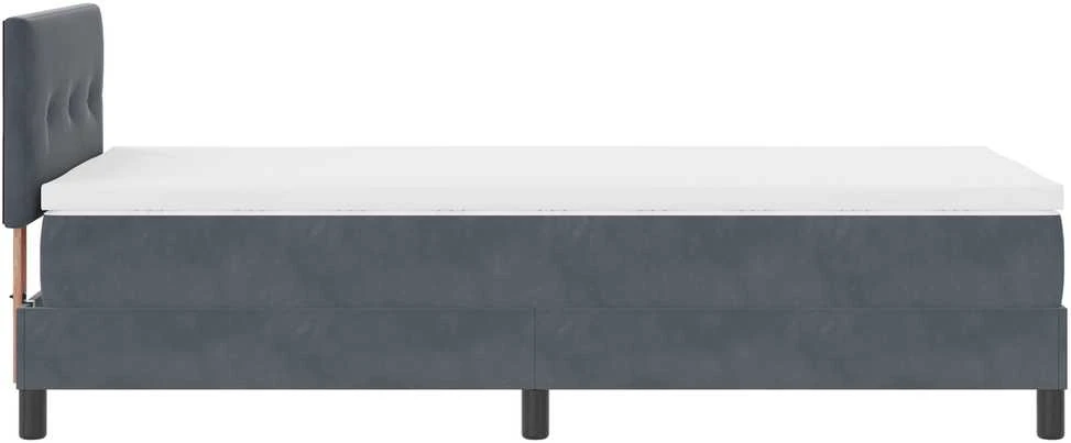 Kiemas lova su galvūgalio Tamsiai pilka 80 x 200 cm Aksomas