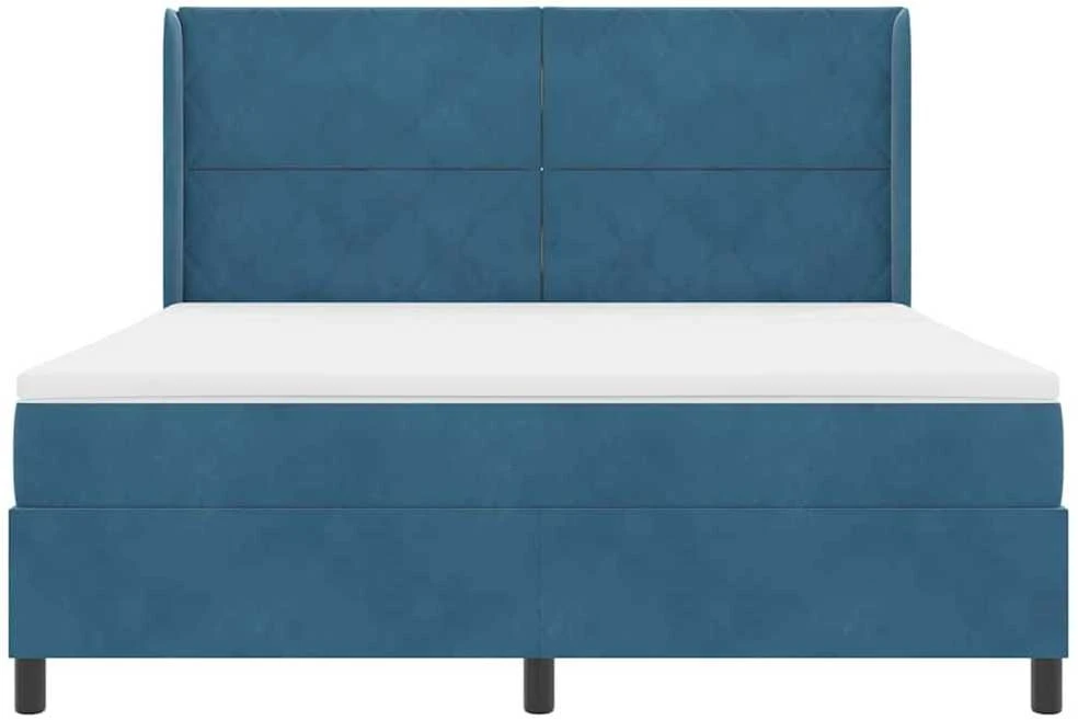 Kiemas lova su galvūgalio Mėlyna 180 x 200 cm Aksomas