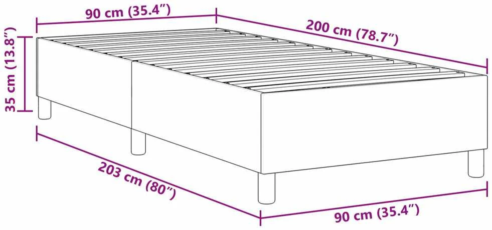 Platforminės lovos rėmas Šviesiai pilka 90 x 200 cm