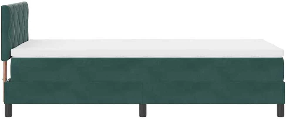 LED Čiužinio Lova Tamsiai žalia 90 x 200 cm Aksomas