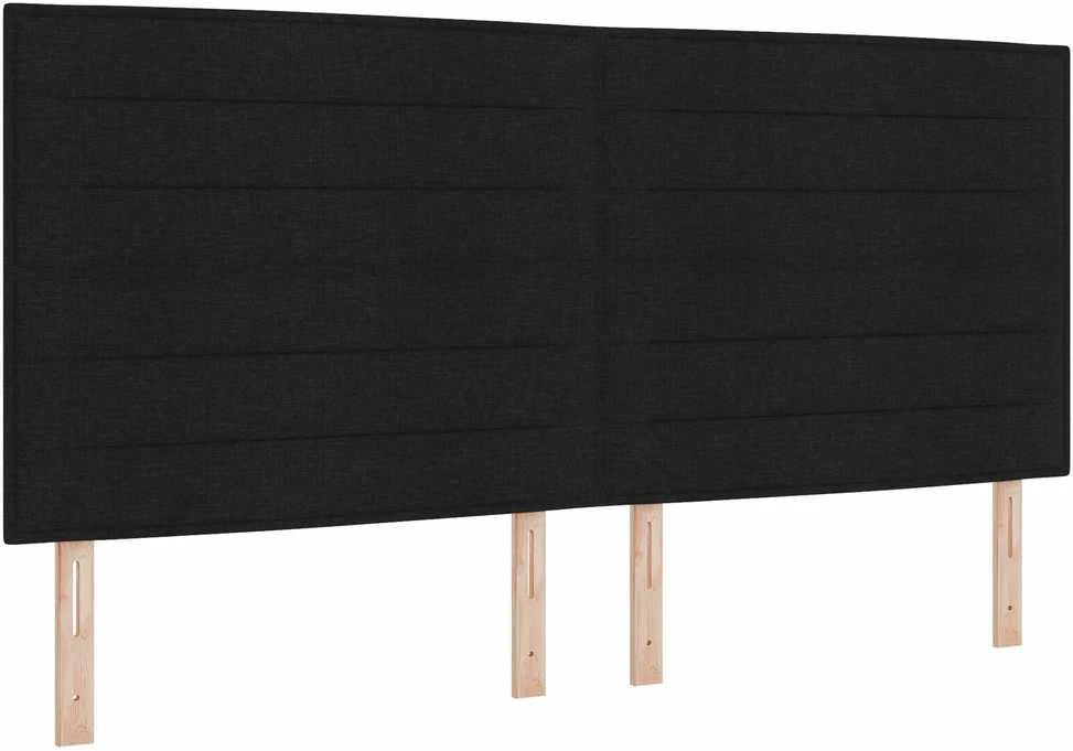 Kiemas lova su čiužiniu Juoda 200 x 200 cm audinys
