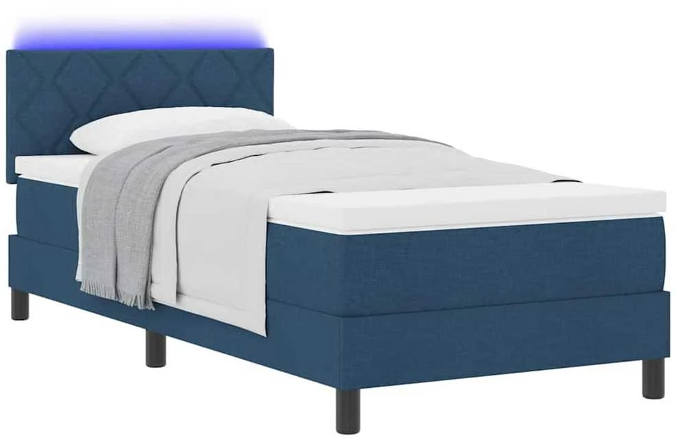 Kiemas lova su LED juostelėmis Mėlyna 100 x 200 cm audinys