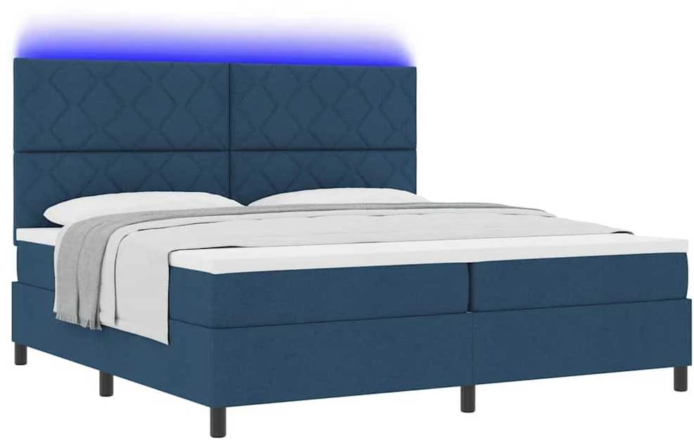 Kiemas lova su LED juostelėmis Mėlyna 200 x 200 cm audinys