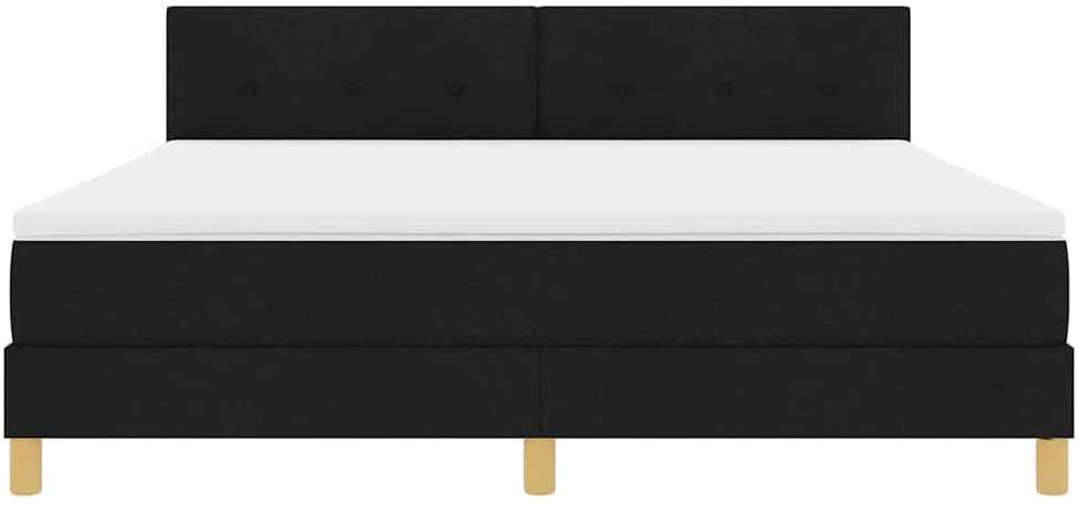 LED Čiužinio Lova su galvūgalio Juodas 180 x 200 cm audinys