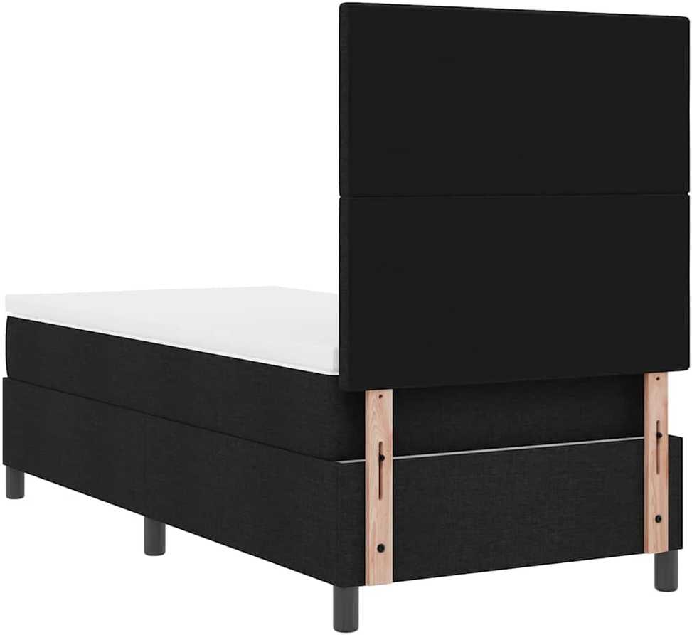 Kiemas lova su LED juostelėmis Juoda 100 x 200 cm audinys