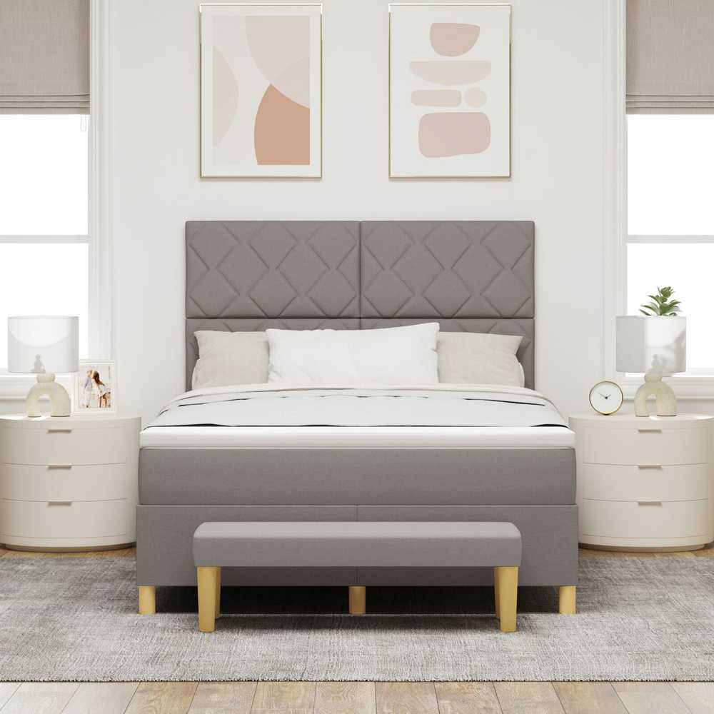 Kiemas lova su pagalve Tortora 140 x 190 cm audinys