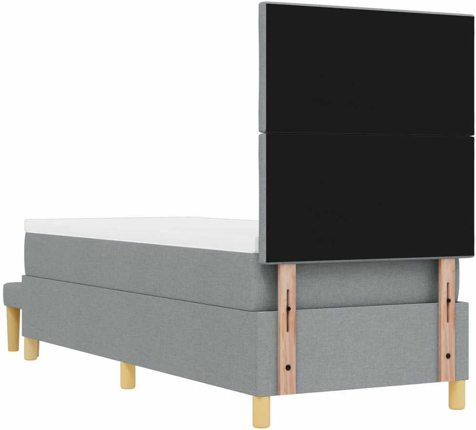 Kiemas lova su galvūgalio Šviesiai pilka 200 x 80 cm audinys