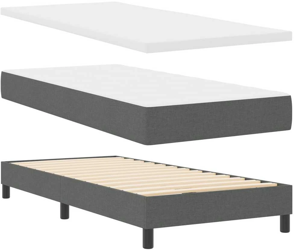 Kiemas lova su galvūgalio Tamsiai pilka 90 x 200 cm audinys