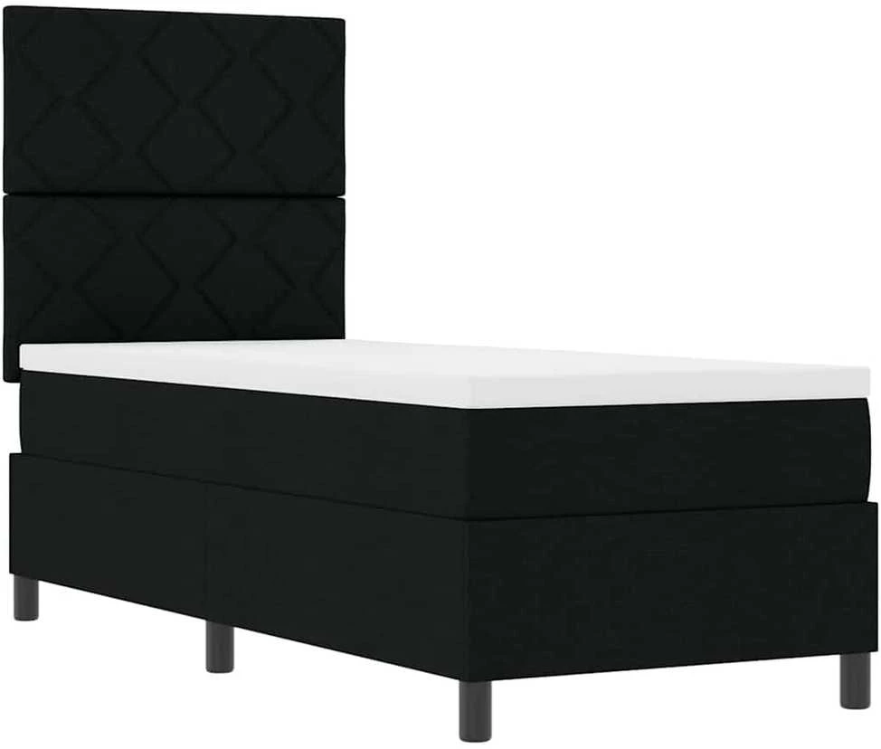 Kiemas lova su LED juostelėmis Juoda 80 x 200 cm audinys