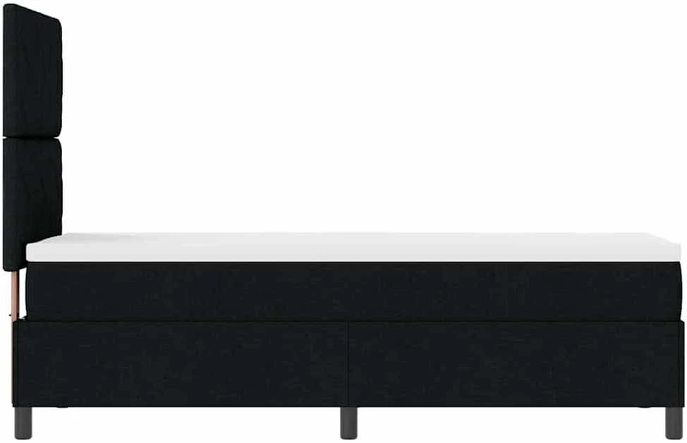 Kiemas lova su LED juostelėmis Juoda 80 x 200 cm audinys