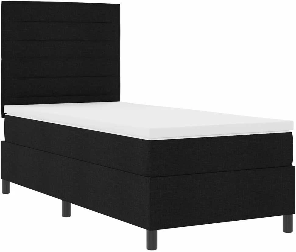 Kiemas lova su čiužiniu su galvūgalio Juoda 90 x 200 cm audinys