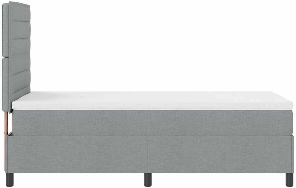 Kiemas lova su čiužiniu Šviesiai pilka 90 x 200 cm audinys