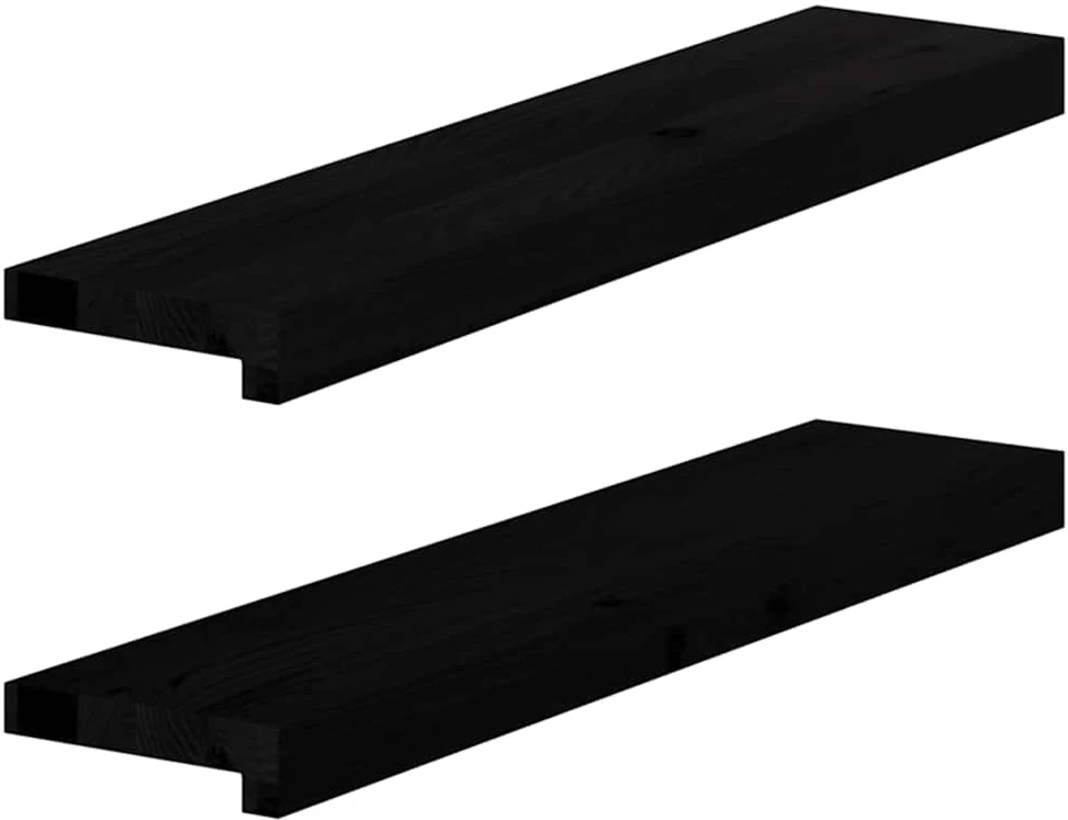 Palangės, 2 vnt, tamsiai rudos, 70x15x2 cm, ąžuolo medienos