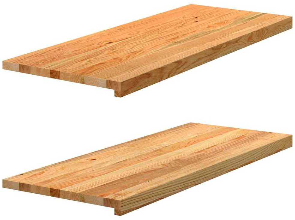 Palangės, 2 vnt, šviesiai rudos, 100x40x2 cm, ąžuolo medienos