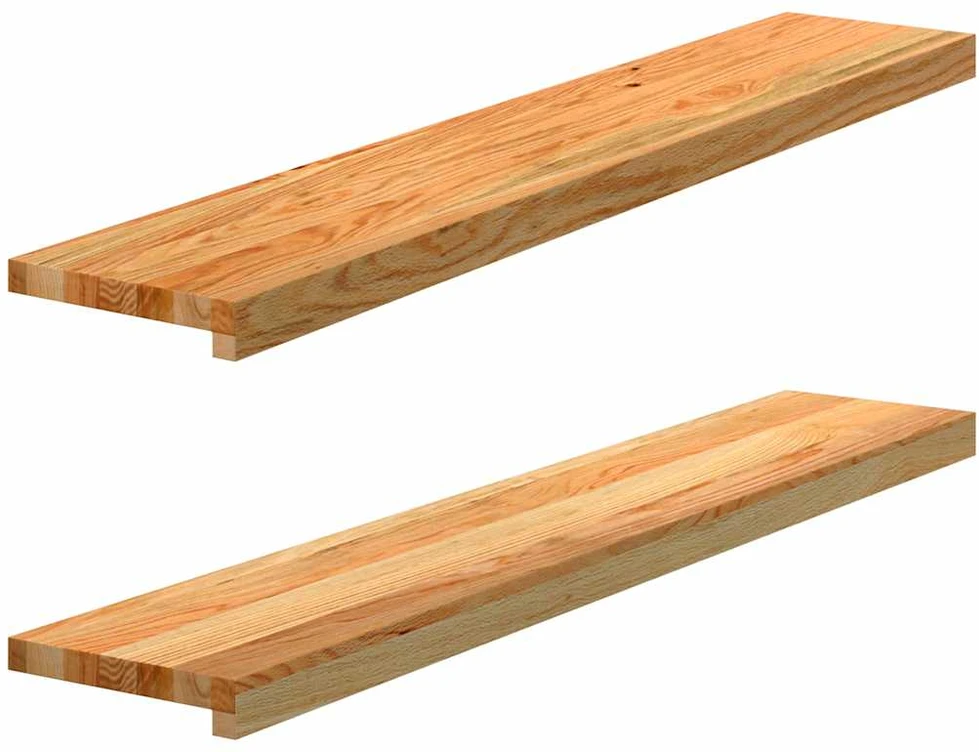 Palangės, 2 vnt, šviesiai rudos, 110x20x2 cm, ąžuolo medienos