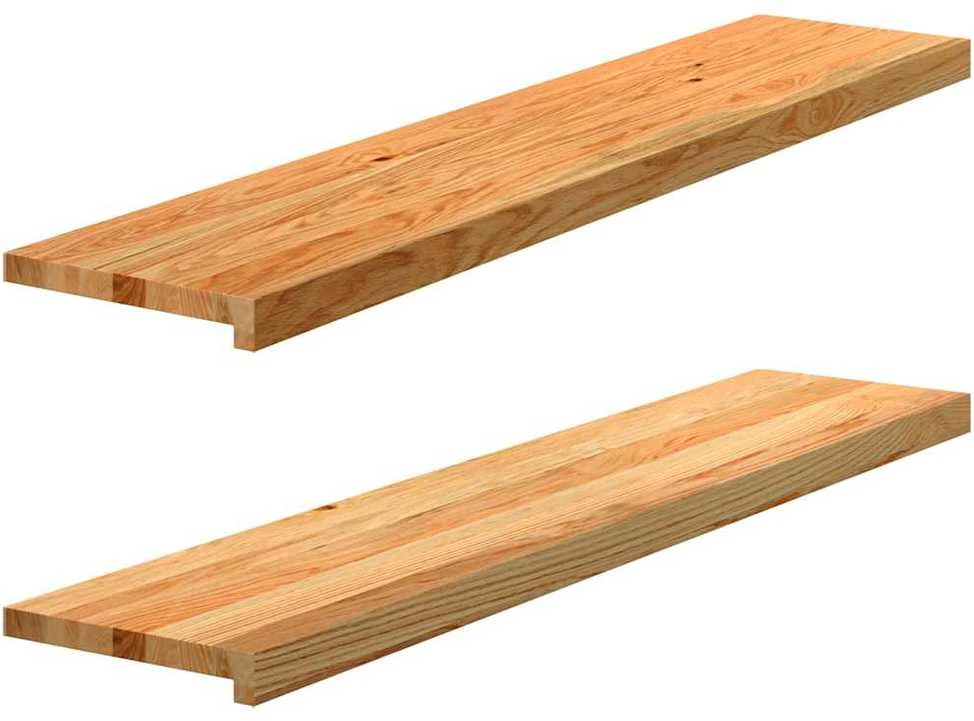Palangės, 2 vnt, šviesiai rudos, 120x25x2 cm, ąžuolo medienos