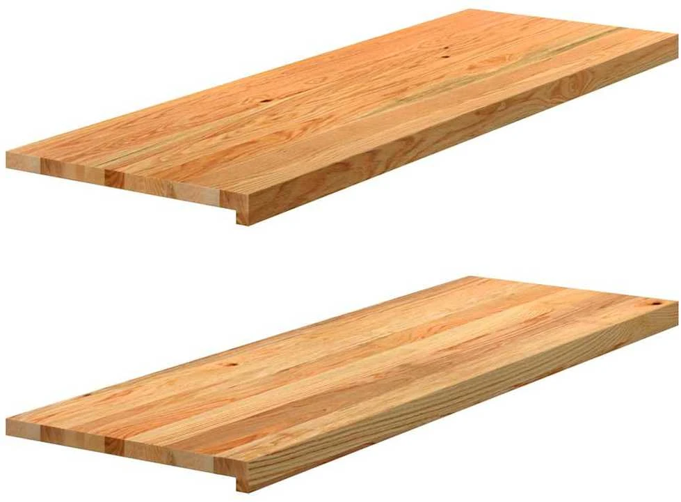 Palangės, 2 vnt, šviesiai rudos, 120x40x2 cm, ąžuolo medienos